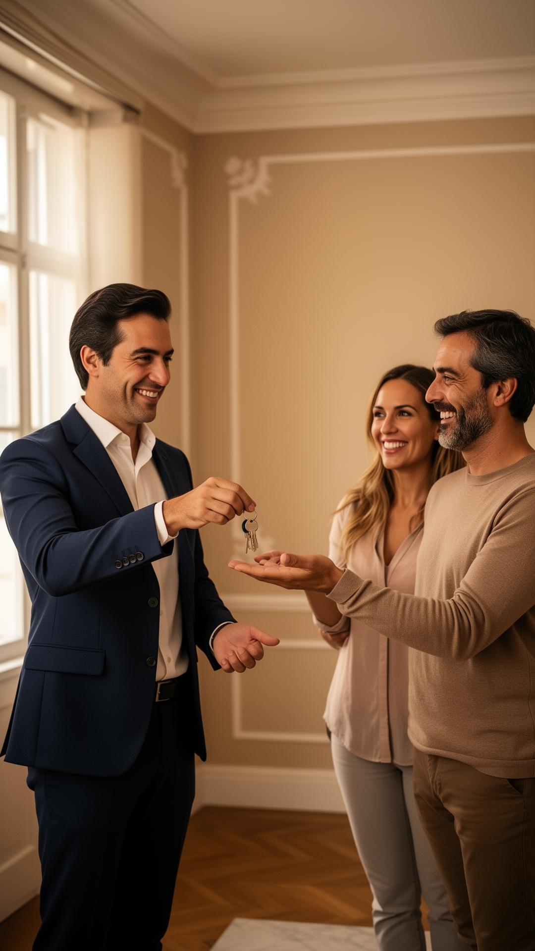 Família a receber as chaves